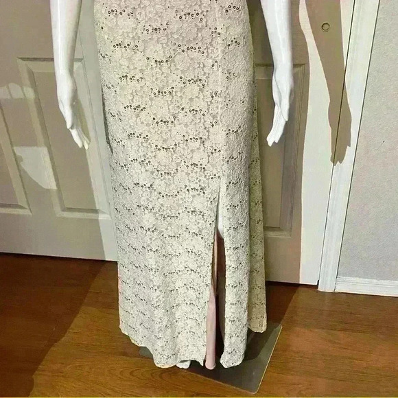 Nightway NW Womens Sleeveless Cocktail Dress Sequins Floral Sheath Mesh Size 10P - Picture 5 of 9